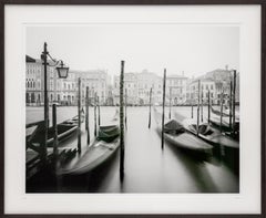 Gondola, Venice, black and white gelatin silver fine art photo, print, framed