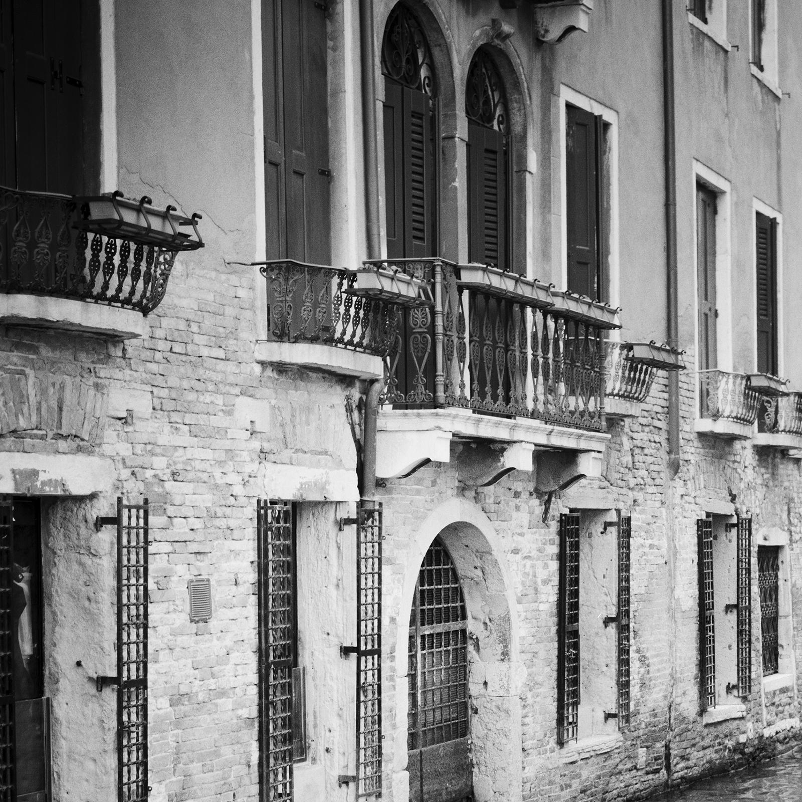 Gondoliere, Gondola, Canal, Venice, black and white art cityscape photography For Sale 4