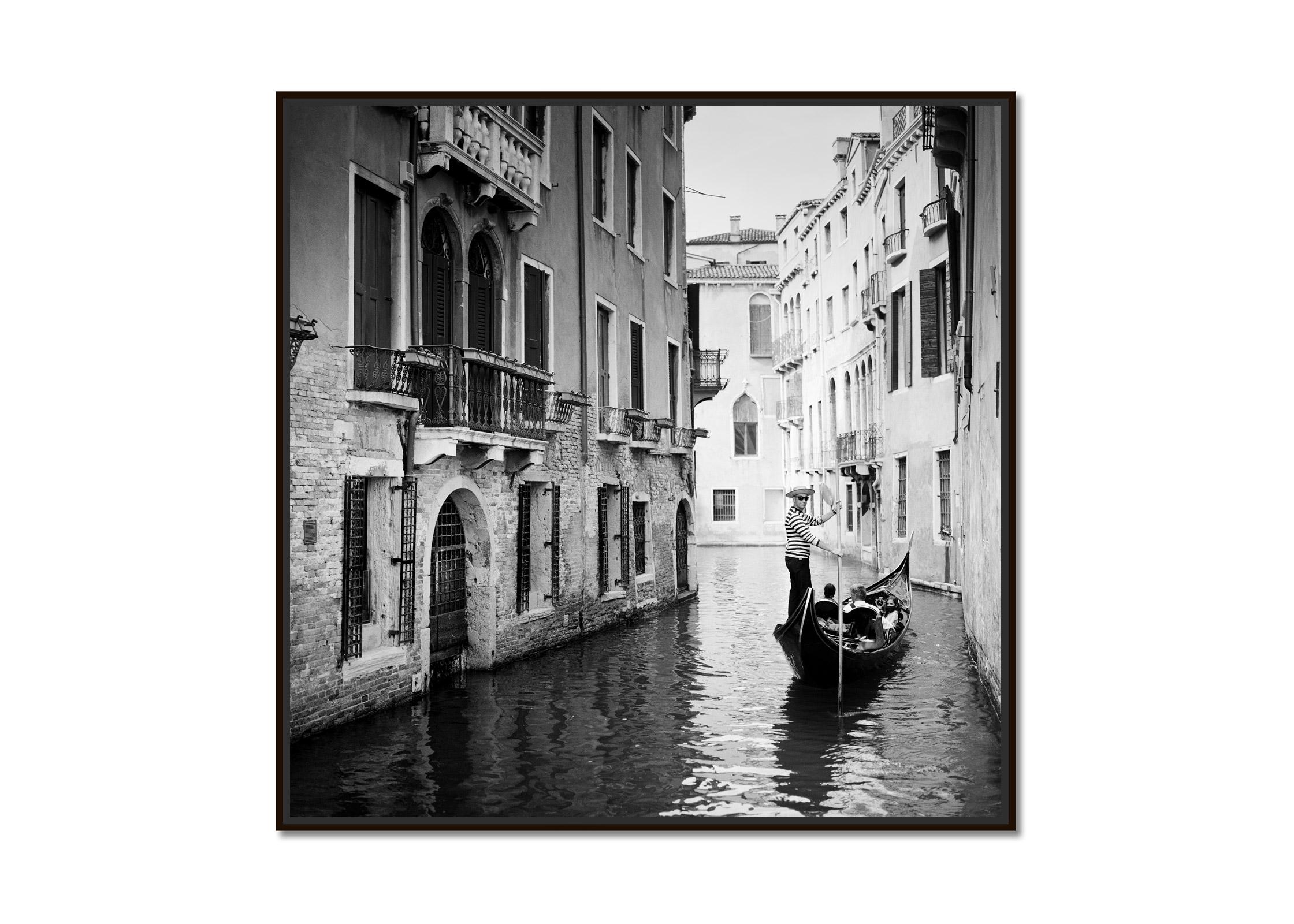 Gondoliere, Venice, Italy, fine art, black and white art landscape photography - Photograph by Gerald Berghammer