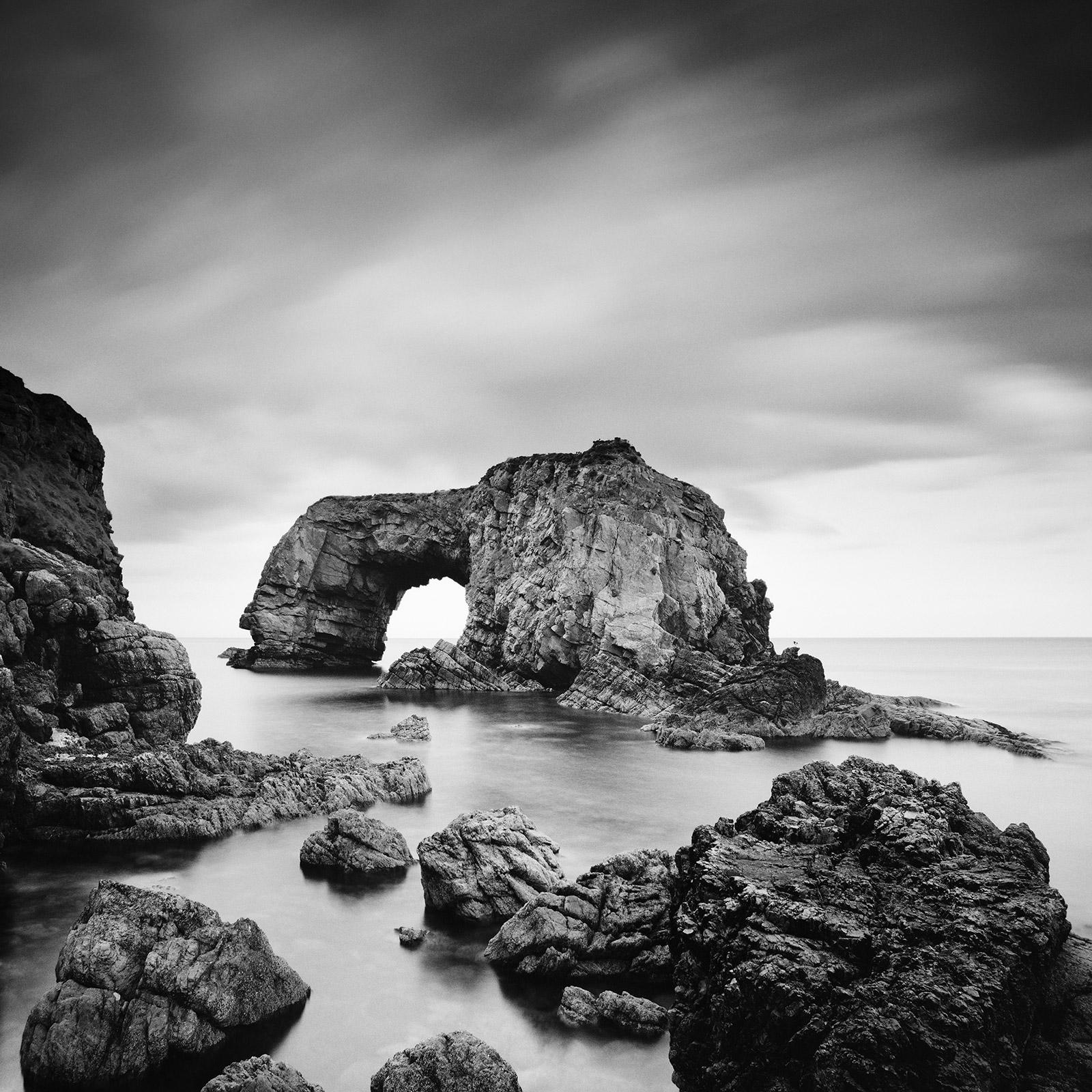 Gerald Berghammer Black and White Photograph - Great Pollet Sea Arch, Fanad, Ireland, black and white waterscape photography