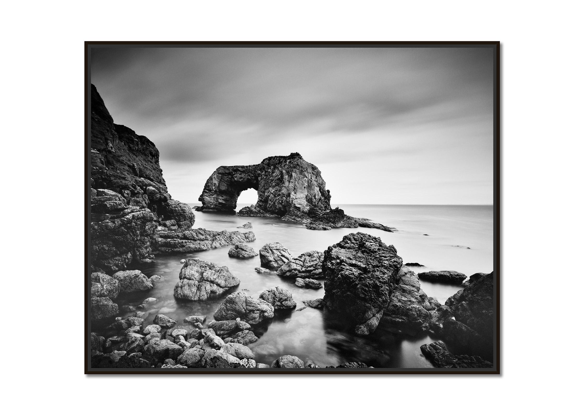 Great Pollet Sea Arch, Irish Atlantic Coast, Ireland, black and white art photo - Photograph by Gerald Berghammer
