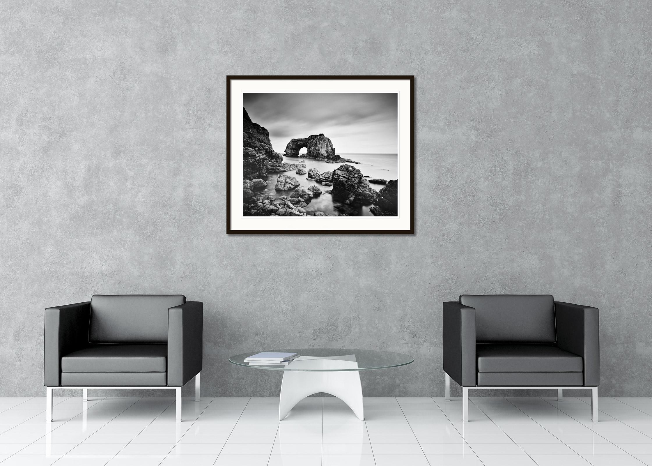 Great Pollet Sea Arch, Irish Atlantic Coast, Ireland, black and white art photo For Sale 1