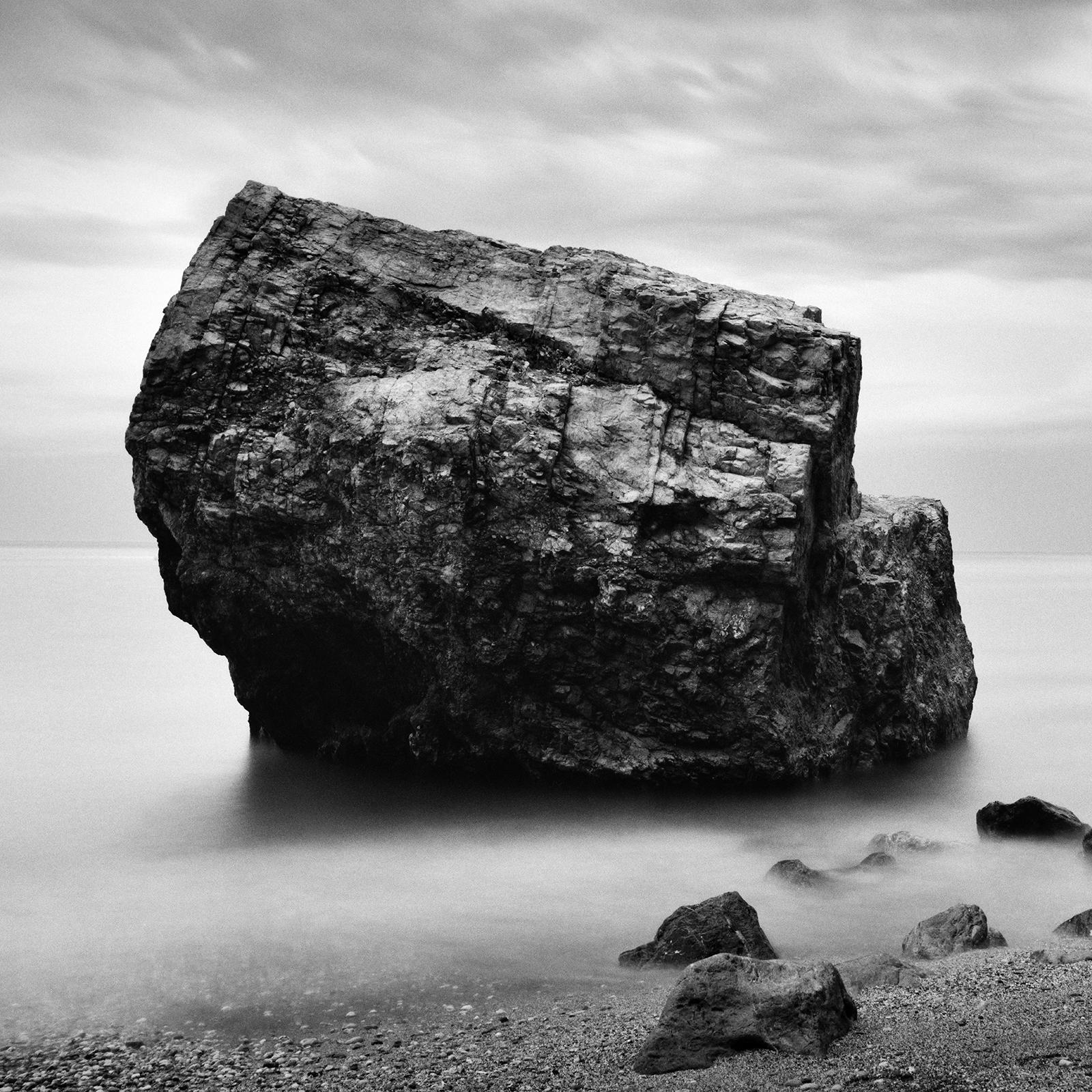 Great Rock, Beach, Spain, black and white fine art photography, landscape For Sale 3
