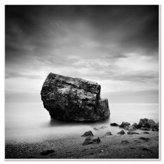 Great Rock, Strand, Spanien, Schwarz-Weiß-Foto, Landschaft, limitierte Auflage