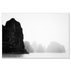Ha Long Bay, misty Island, black Rock, Vietnam