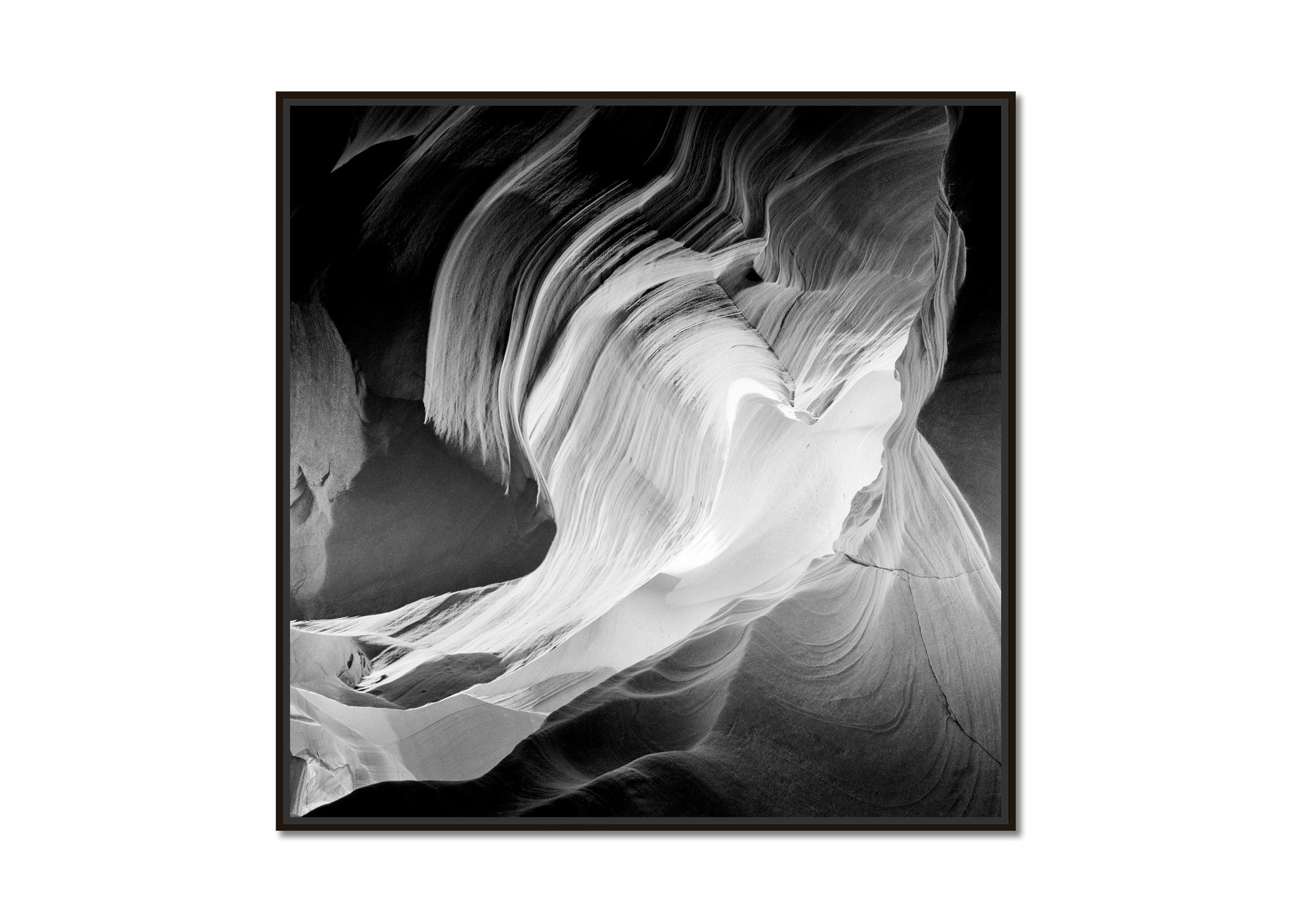 Herz, Antelope Canon Arizona USA minimalistische schwarz-weiße große Kunstfotografie  – Photograph von Gerald Berghammer