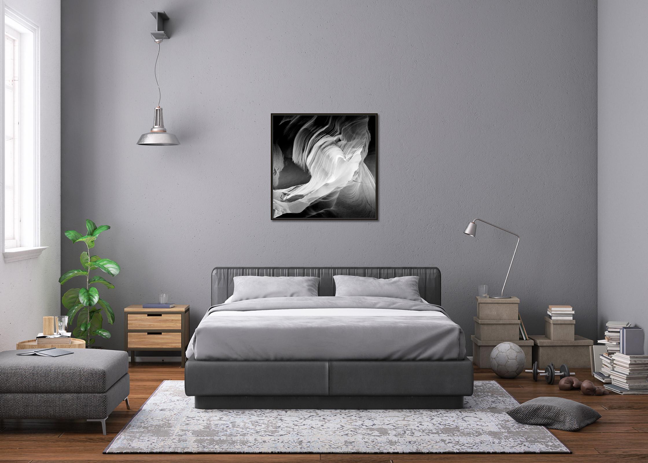 Herz, Antelope Canon Arizona USA minimalistische schwarz-weiße große Kunstfotografie  im Angebot 1
