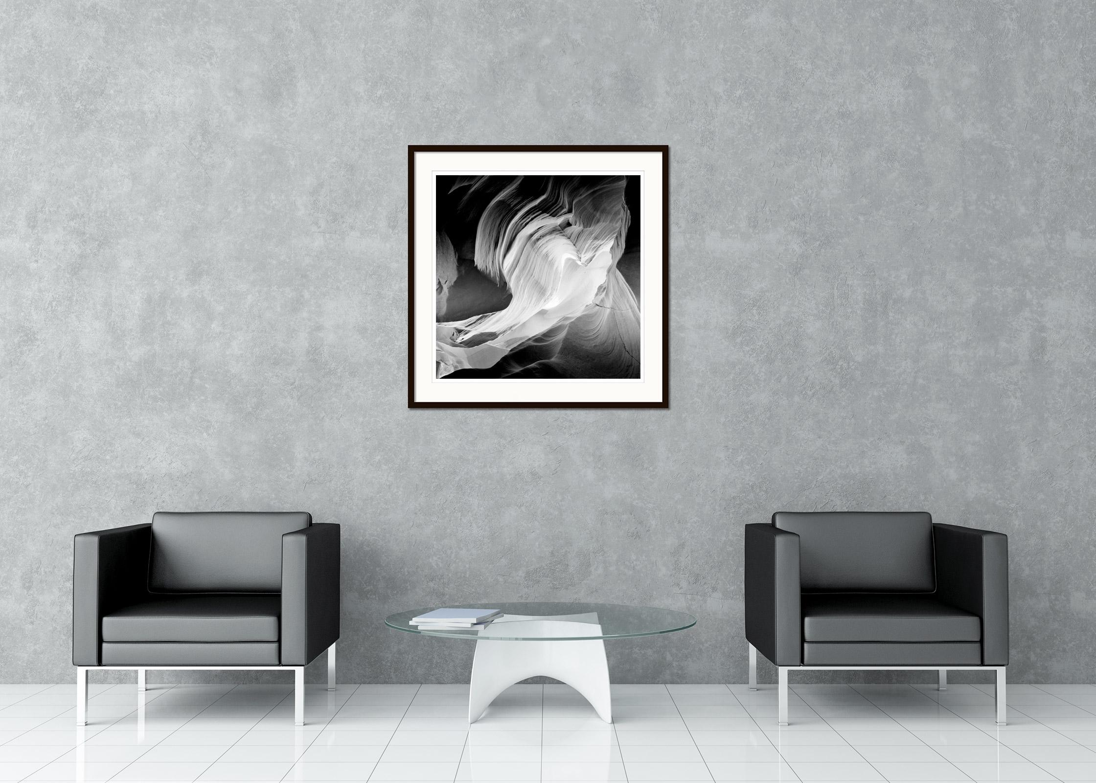 Heart, Antelope Canon, abstract, Arizona, USA, black and white art landscape For Sale 1
