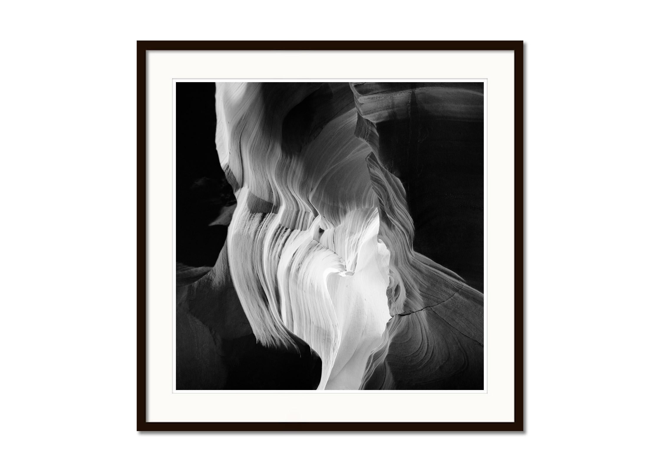 Heart, Antelope Canyon, desert, USA, black white and photography, art landscape - Black Black and White Photograph by Gerald Berghammer
