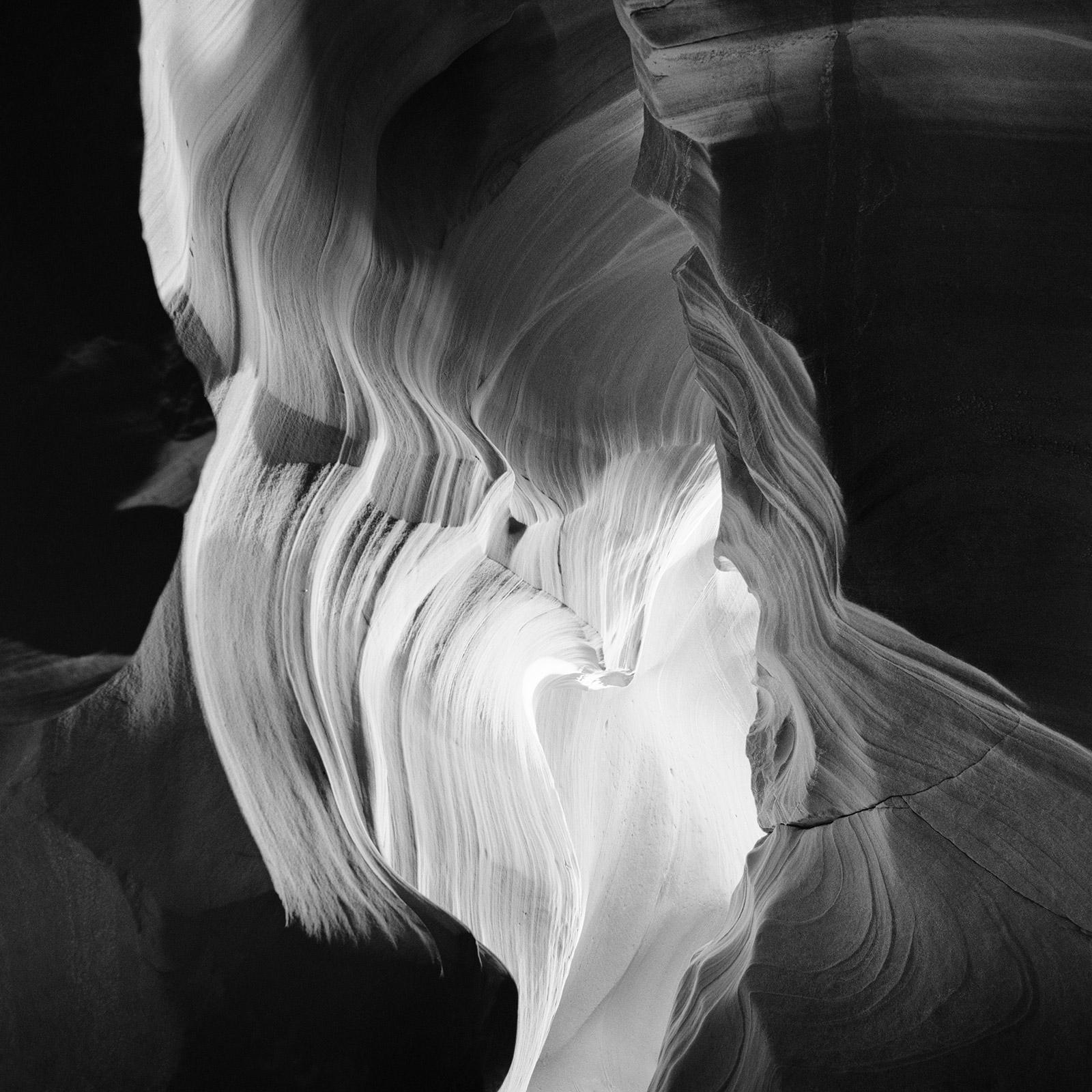Heart, Antelope Canyon, Désert, États-Unis, photographies en noir et blanc, paysage