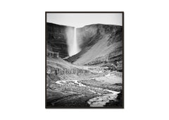 Hengifoss, Waterfall, Iceland, black and white photography, limited edition