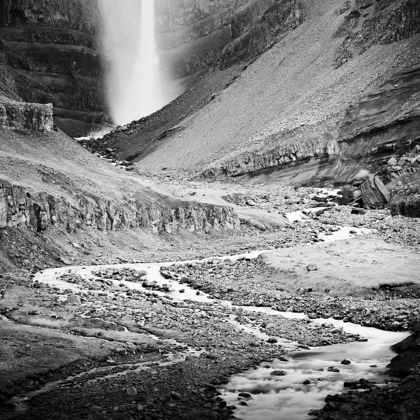Hengifoss, Waterfall, Iceland, black and white photography, limited edition For Sale 5