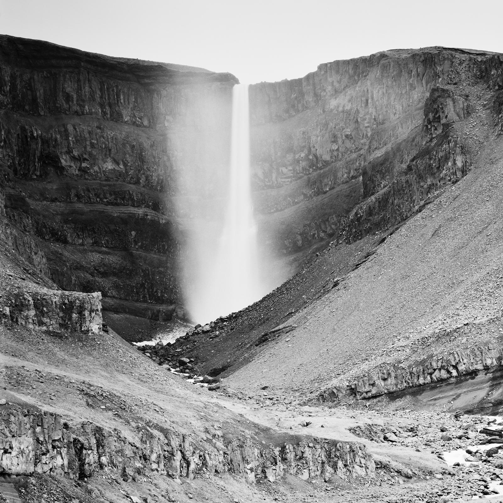 Hengifoss, Waterfall, Iceland, black and white photography, limited edition For Sale 3