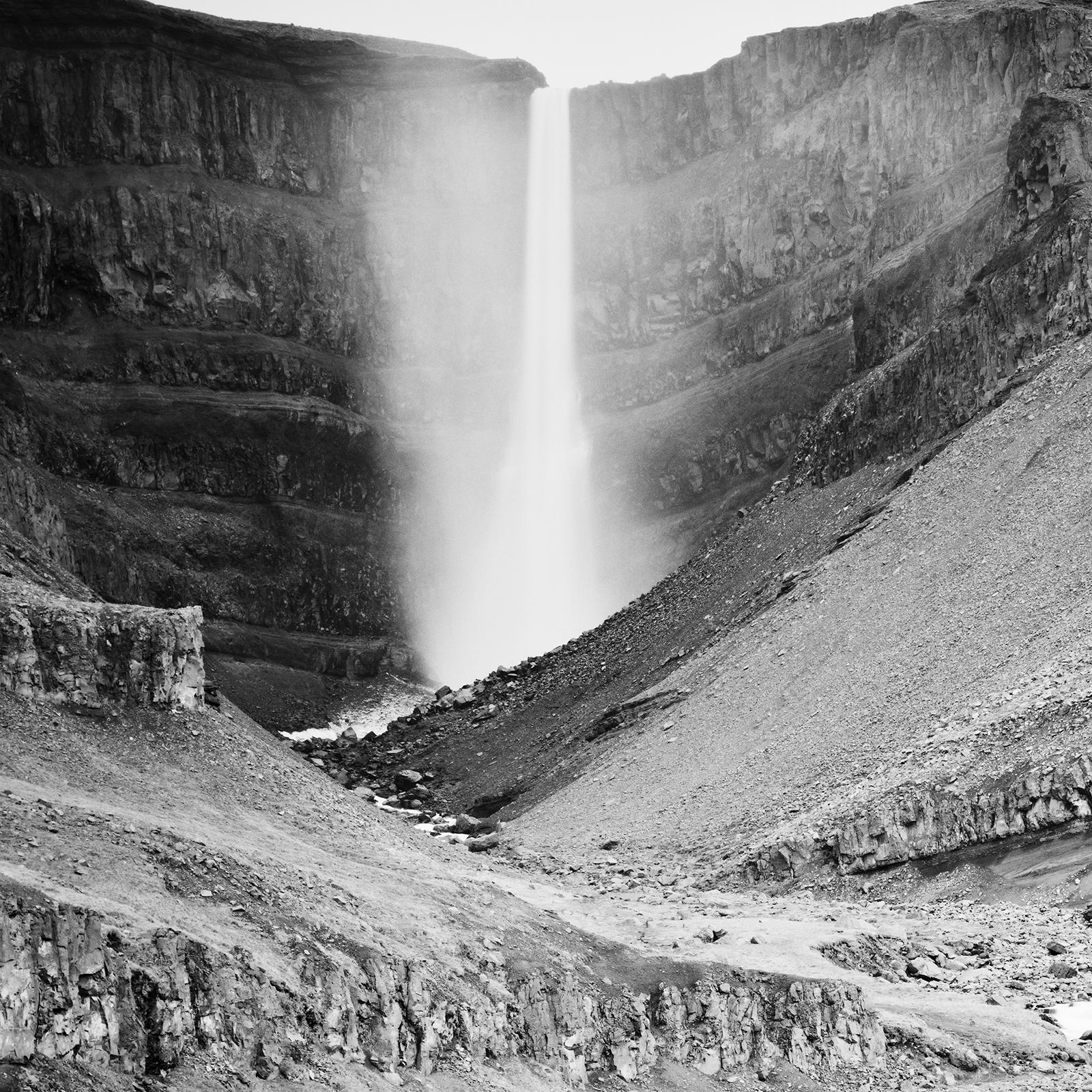 Hengifoss, Waterfall, Iceland, black and white photography, limited edition For Sale 4