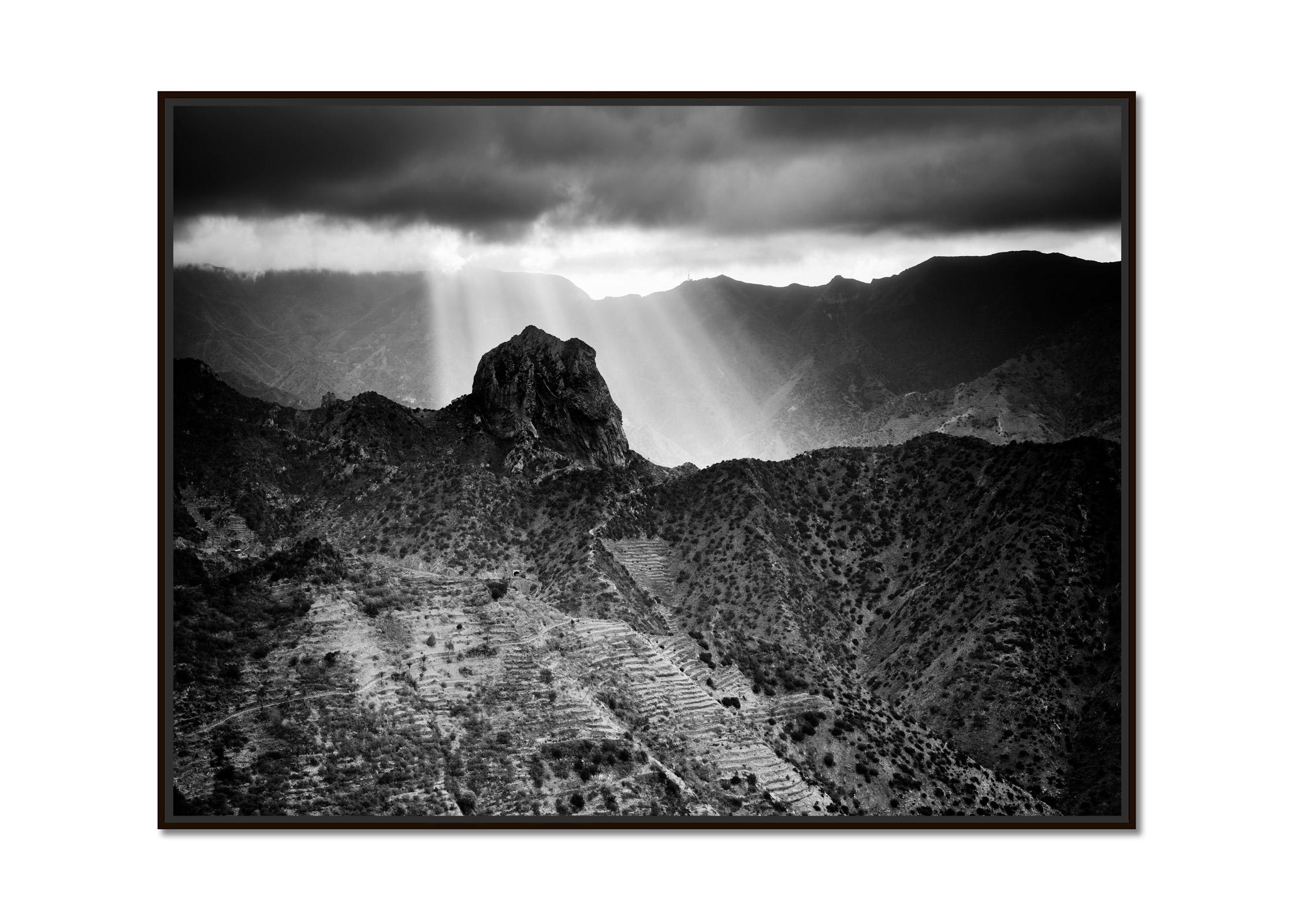 Here comes the Sun, Spain, black and white photography, landscape fine art image - Photograph by Gerald Berghammer