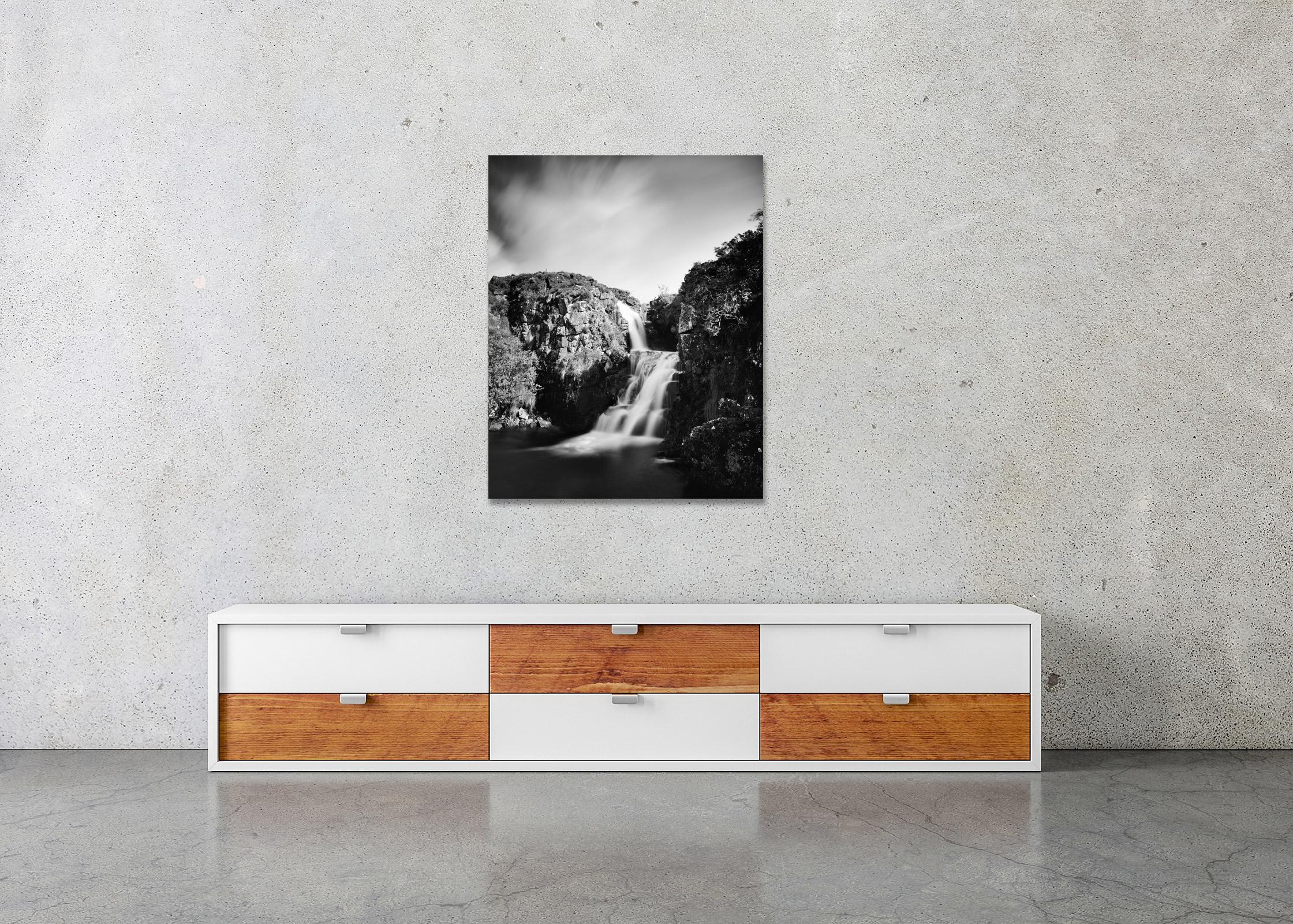 Highland Waterfall mountain stream Scotland black white landscape photography For Sale 2