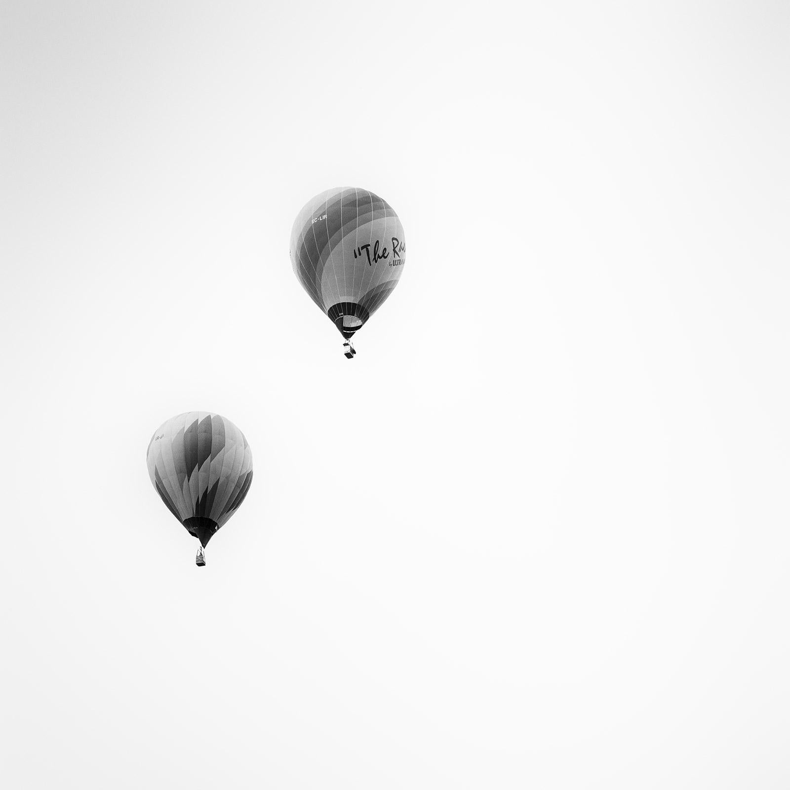 Gerald Berghammer Landscape Photograph - Hot Air Balloon Championship, Austria, black and white landscape art photography