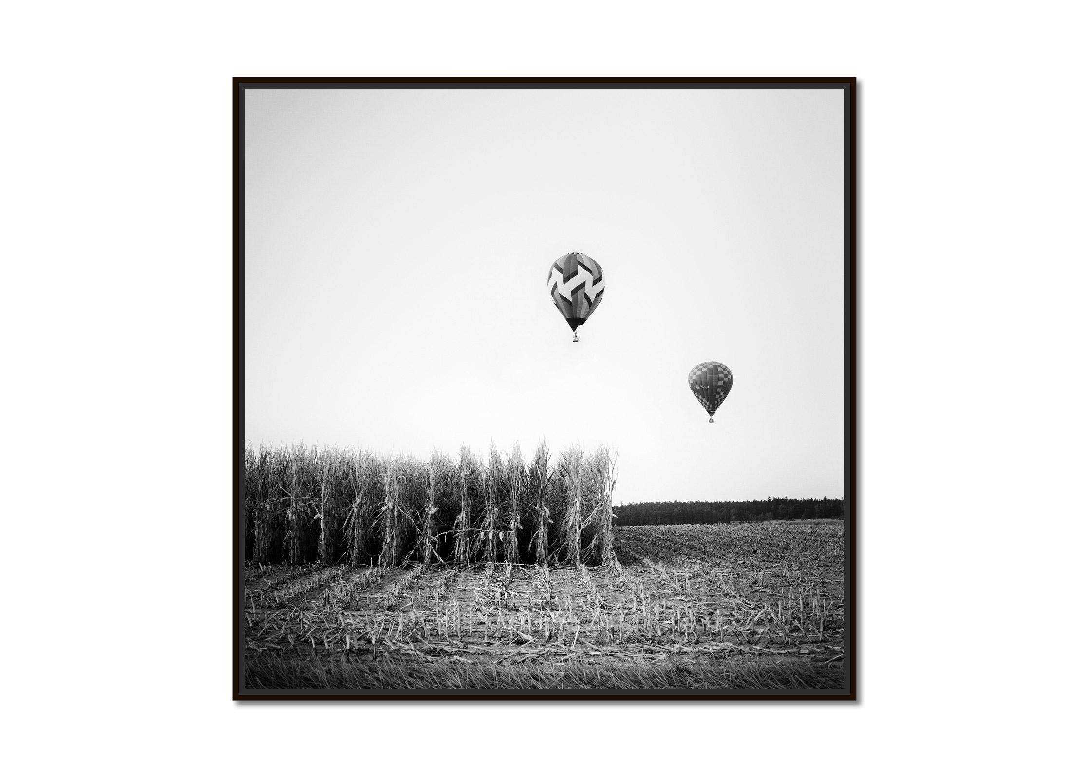 Hot Air Balloon Championship Austria black white landscape fine art photography  - Photograph by Gerald Berghammer