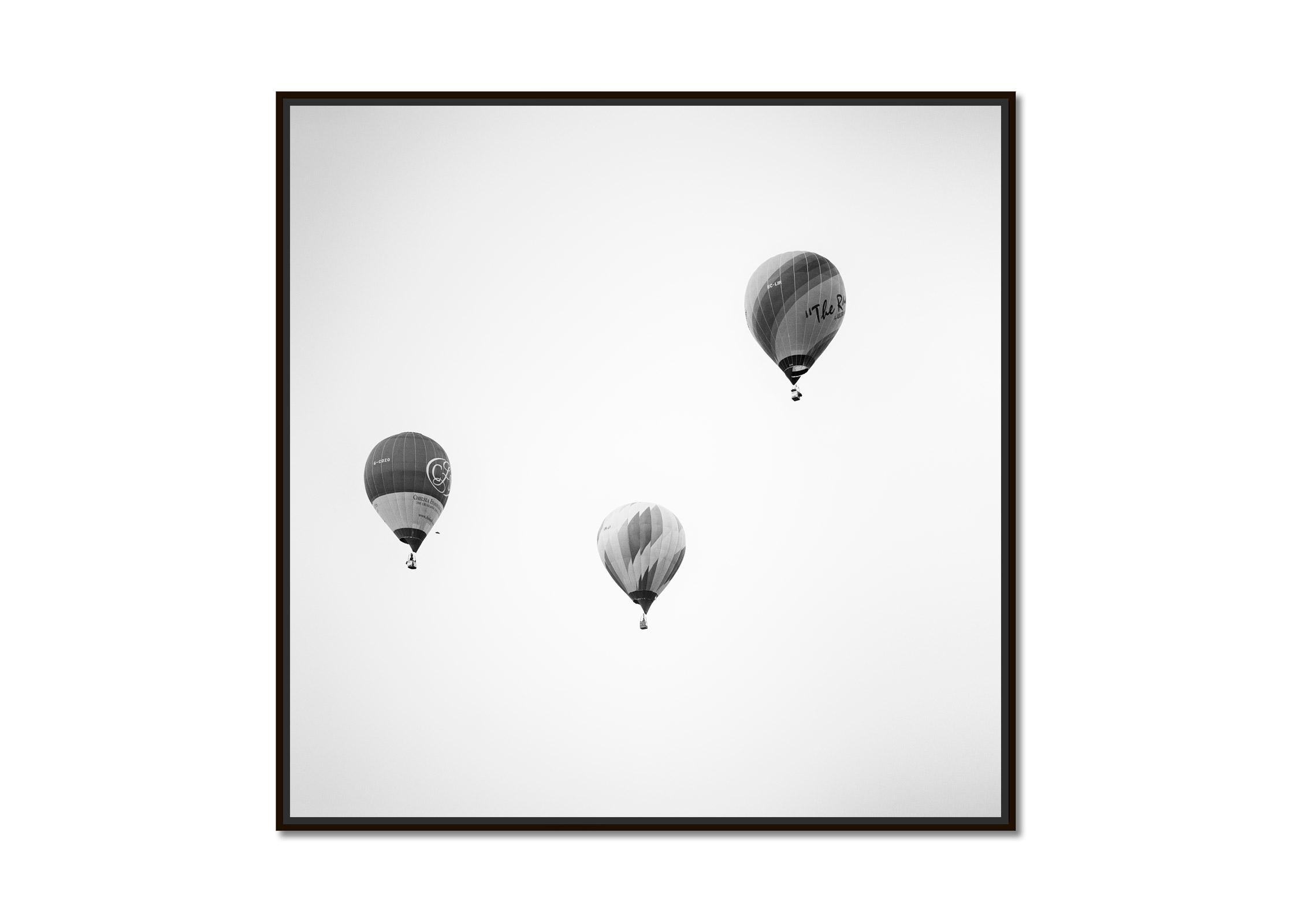 Hot Air Balloon, Championship, minimalist black and white photography, landscape - Photograph by Gerald Berghammer