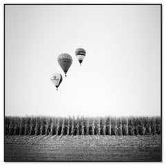 Hot Air Balloon, Championship, monochrome landscape, limited edition, print