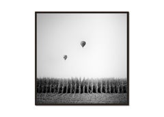 Hot Air Balloon, Cornfield, Championship, black and white landscape photo print