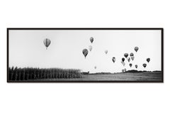 Hot Air Balloon Panorama, Championship, black and white photography, landscape