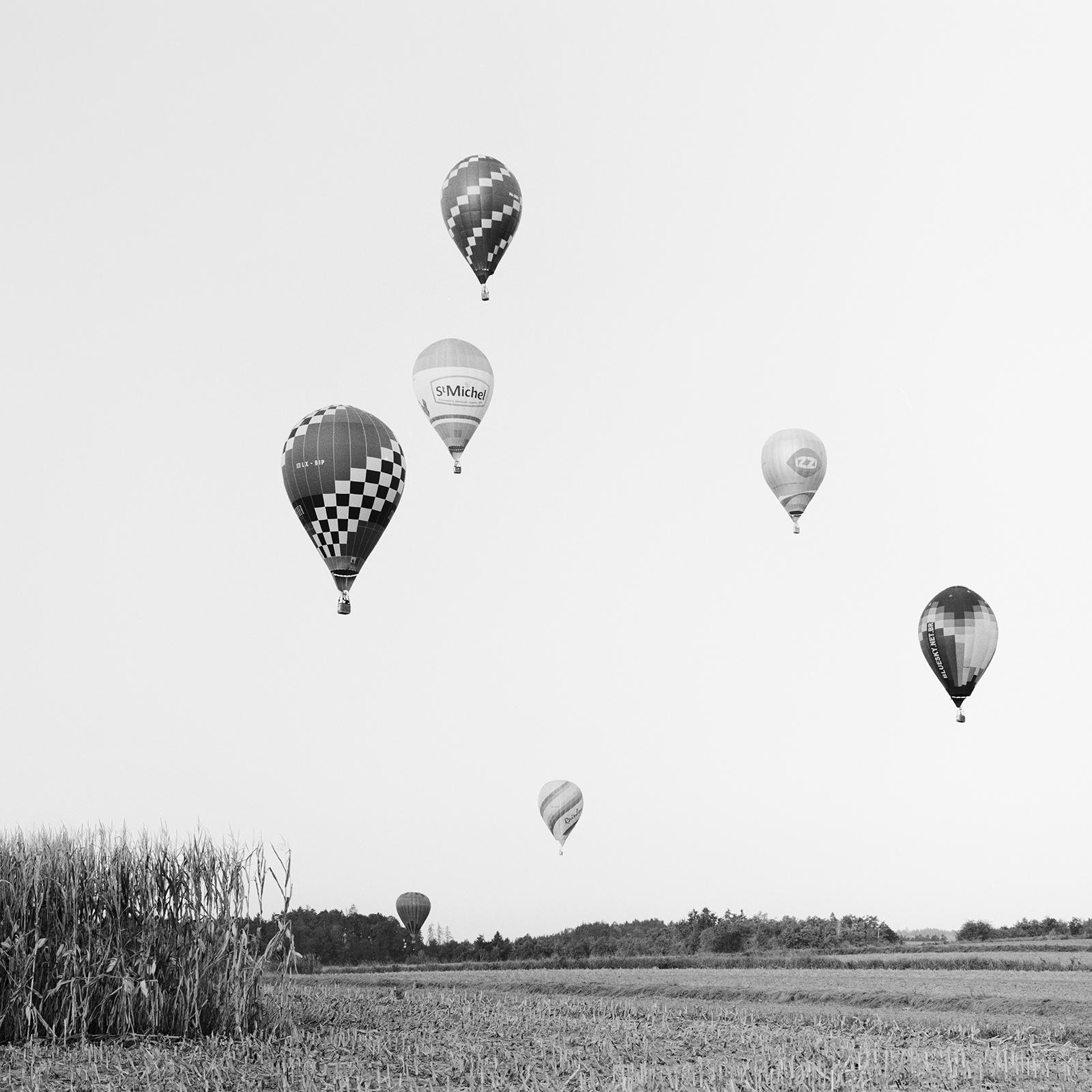 Panorama del Globo Aerostático, Campeonato, fotografía en blanco y negro, paisaje en venta 3