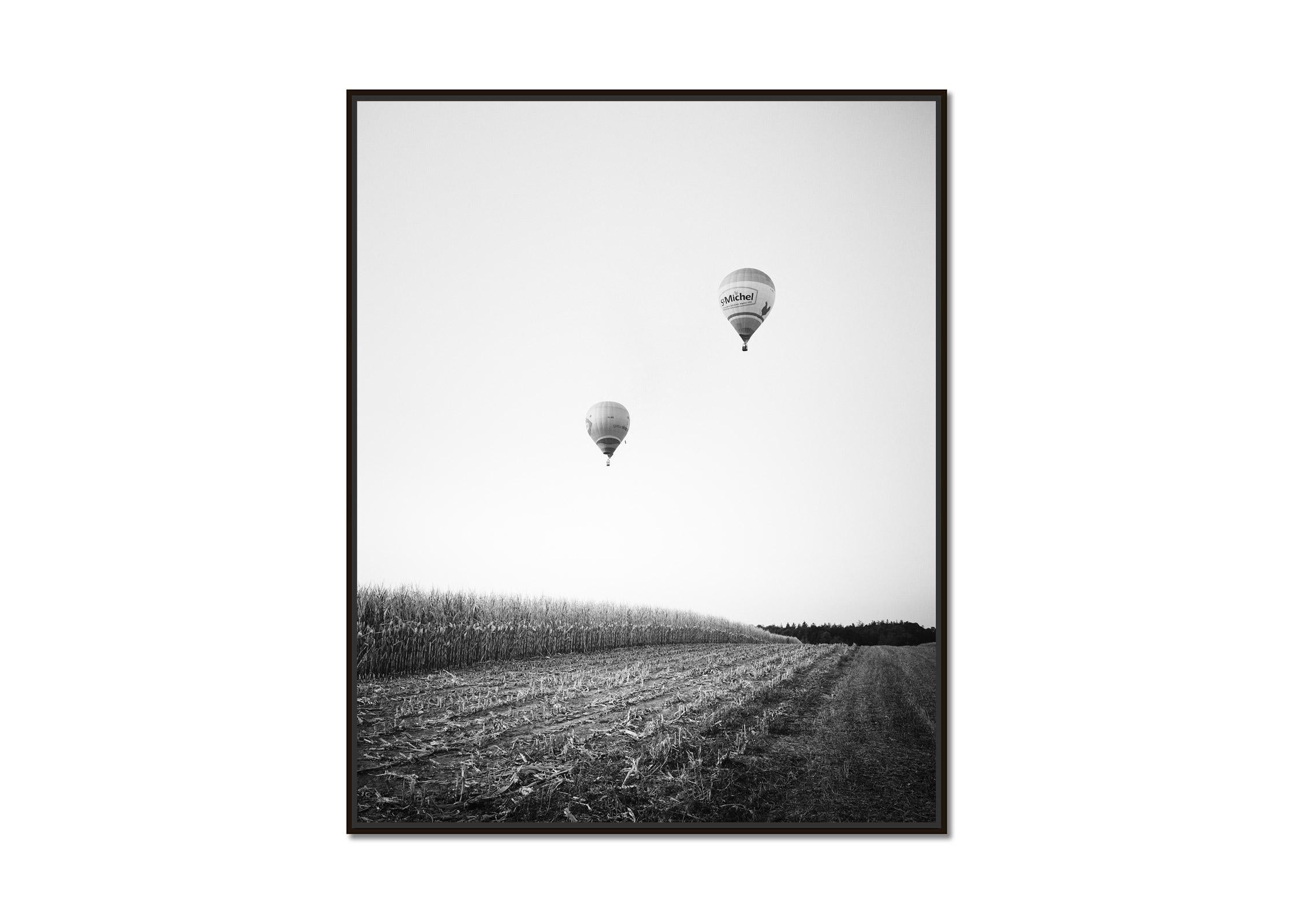 Hot Air Balloon world Championship, Austria, black and white prints, landscape - Photograph by Gerald Berghammer