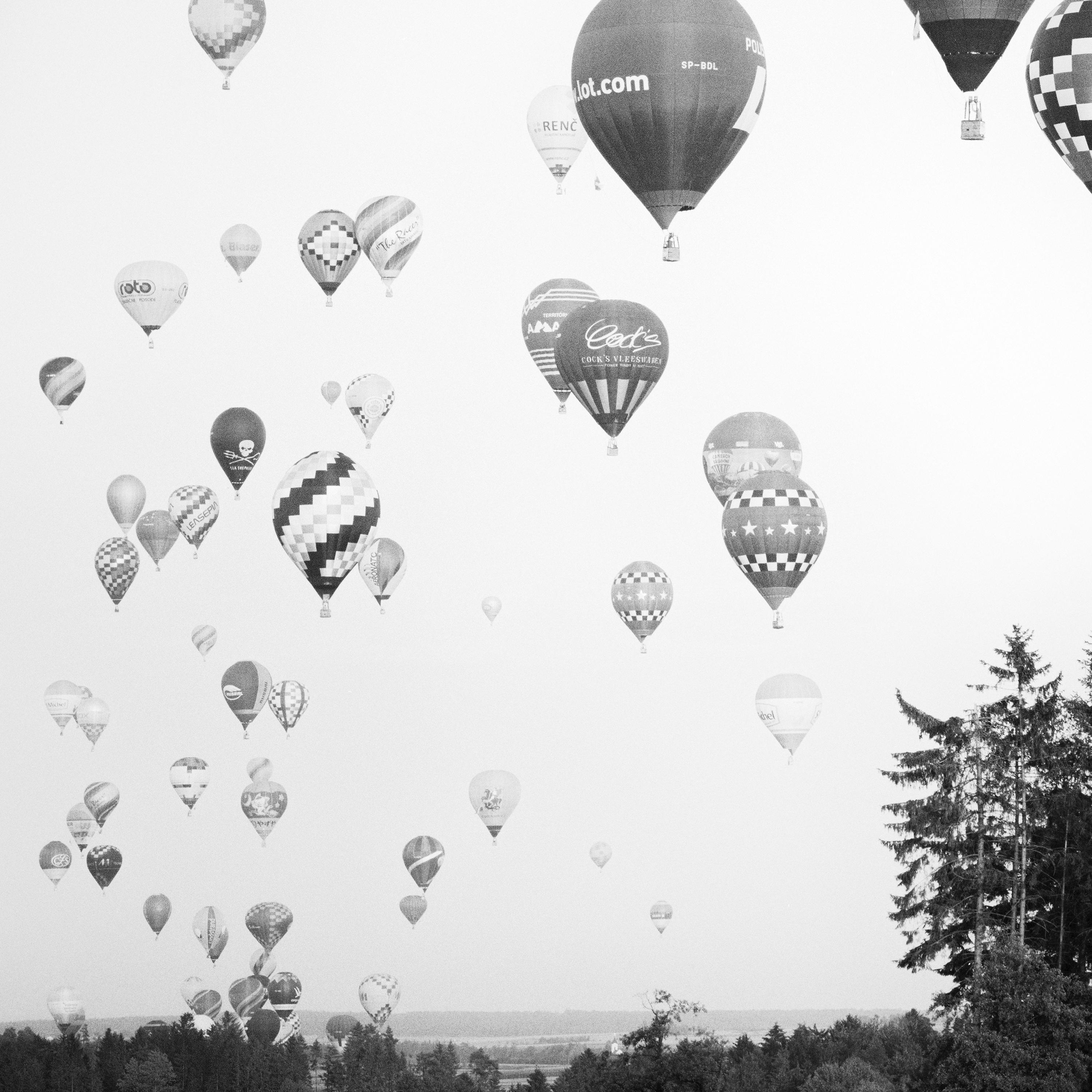 Hot Air Balloon World Championship, black and white art landscape photography For Sale 4