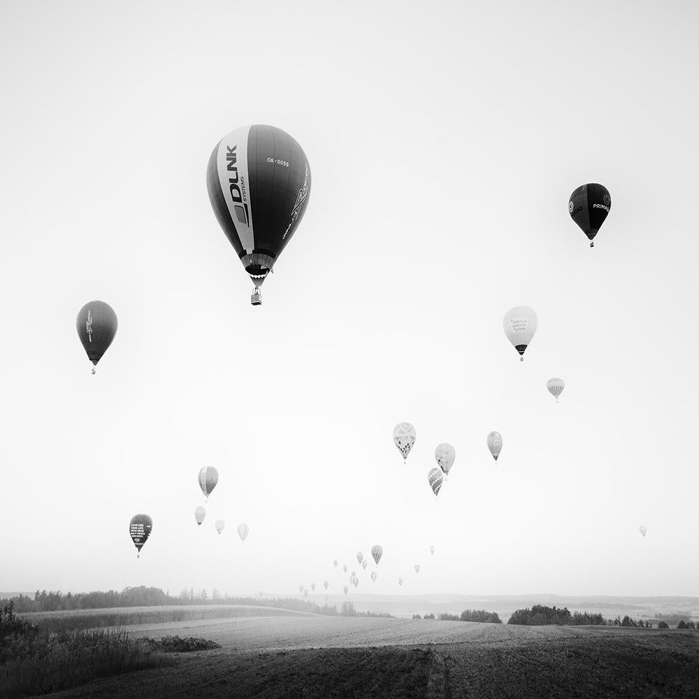 Hot Air Balloon, World Championship, black and white photograph, limited edition