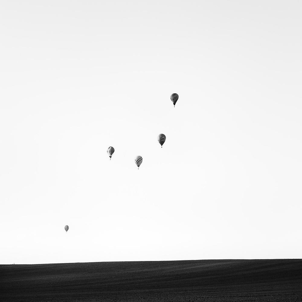 Gerald Berghammer Landscape Photograph – Hot Air Ballon, Weltmeisterschaft, b&w-Fotografie, Landschaft in limitierter Auflage