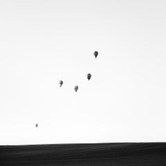 Globo aerostático, Campeonato del Mundo, fotografía en blanco y negro, paisaje de edición limitada