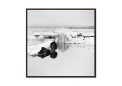 Iceberg, silent morning, Iceland, black and white fine art landscape photography