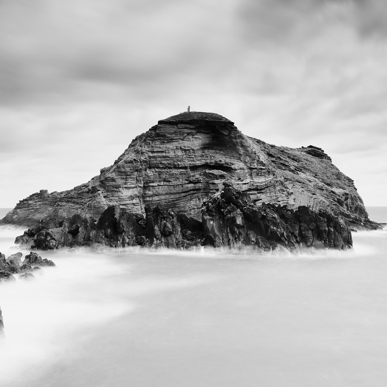 Ilheu Mole at Porto Moniz Portugal, black and white art photography, landscape For Sale 5