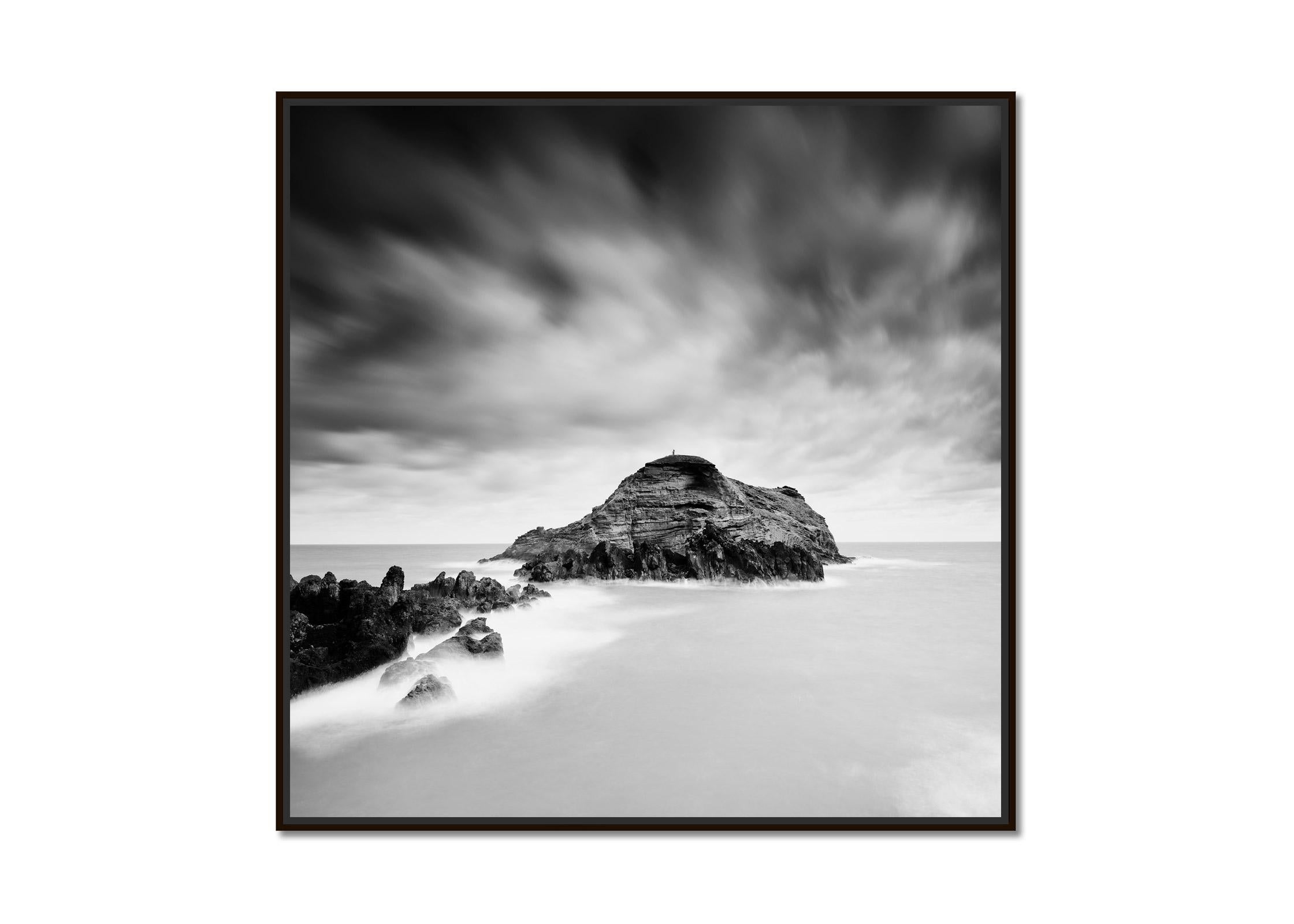 Ilheu Mole at Porto Moniz Portugal, black and white art photography, landscape - Photograph by Gerald Berghammer