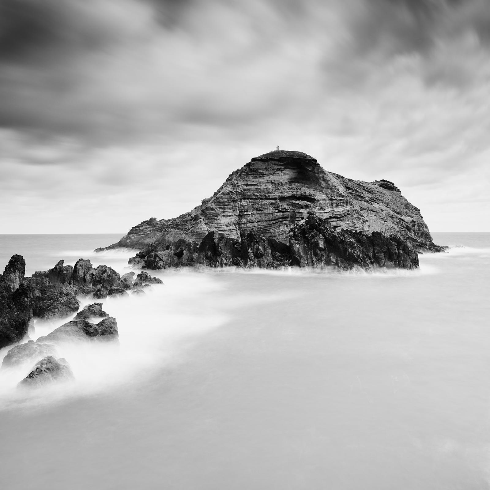 Ilheu Mole at Porto Moniz Portugal, black and white art photography, landscape For Sale 3