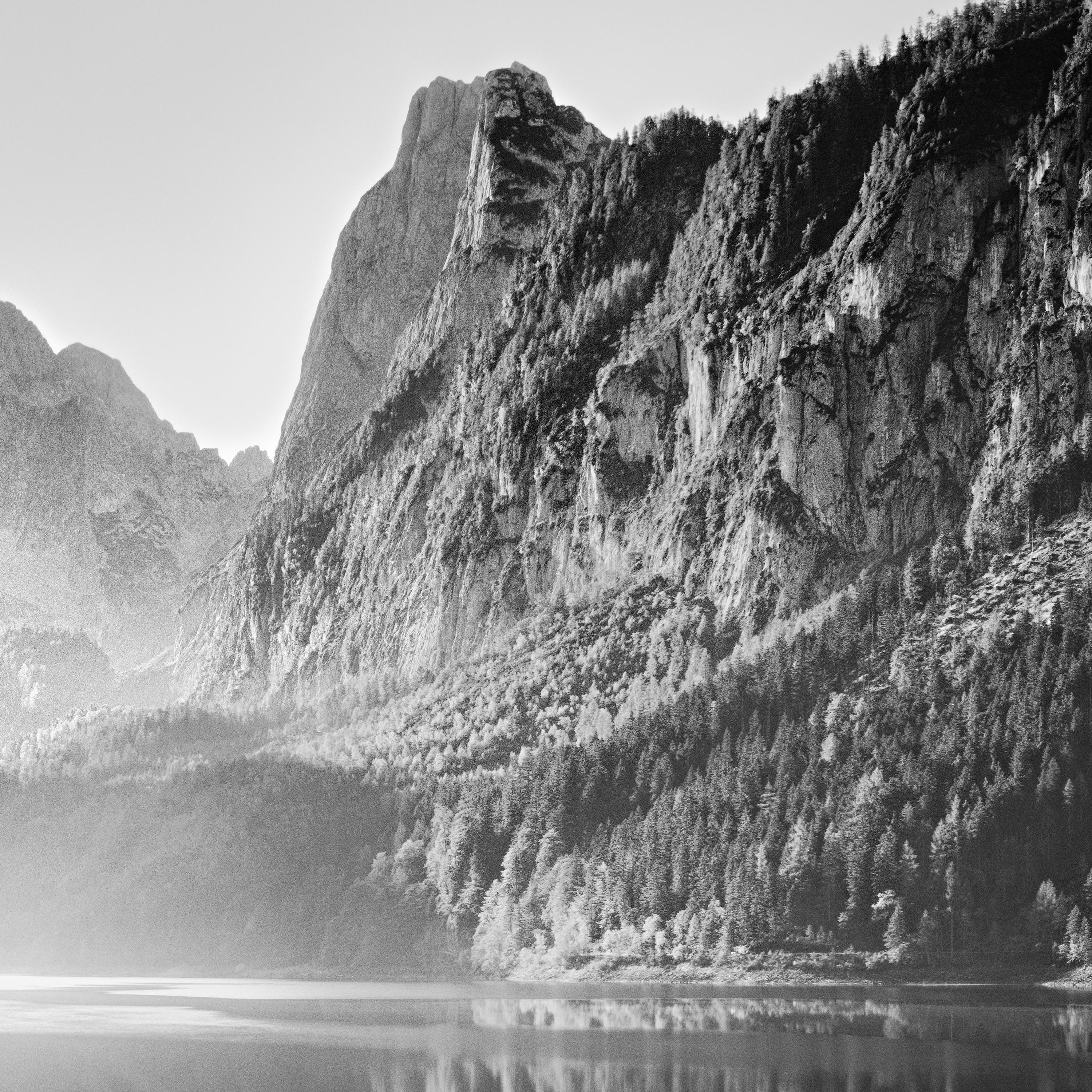 Illumination, mountain lake, black and white long exposure landscape photography For Sale 4