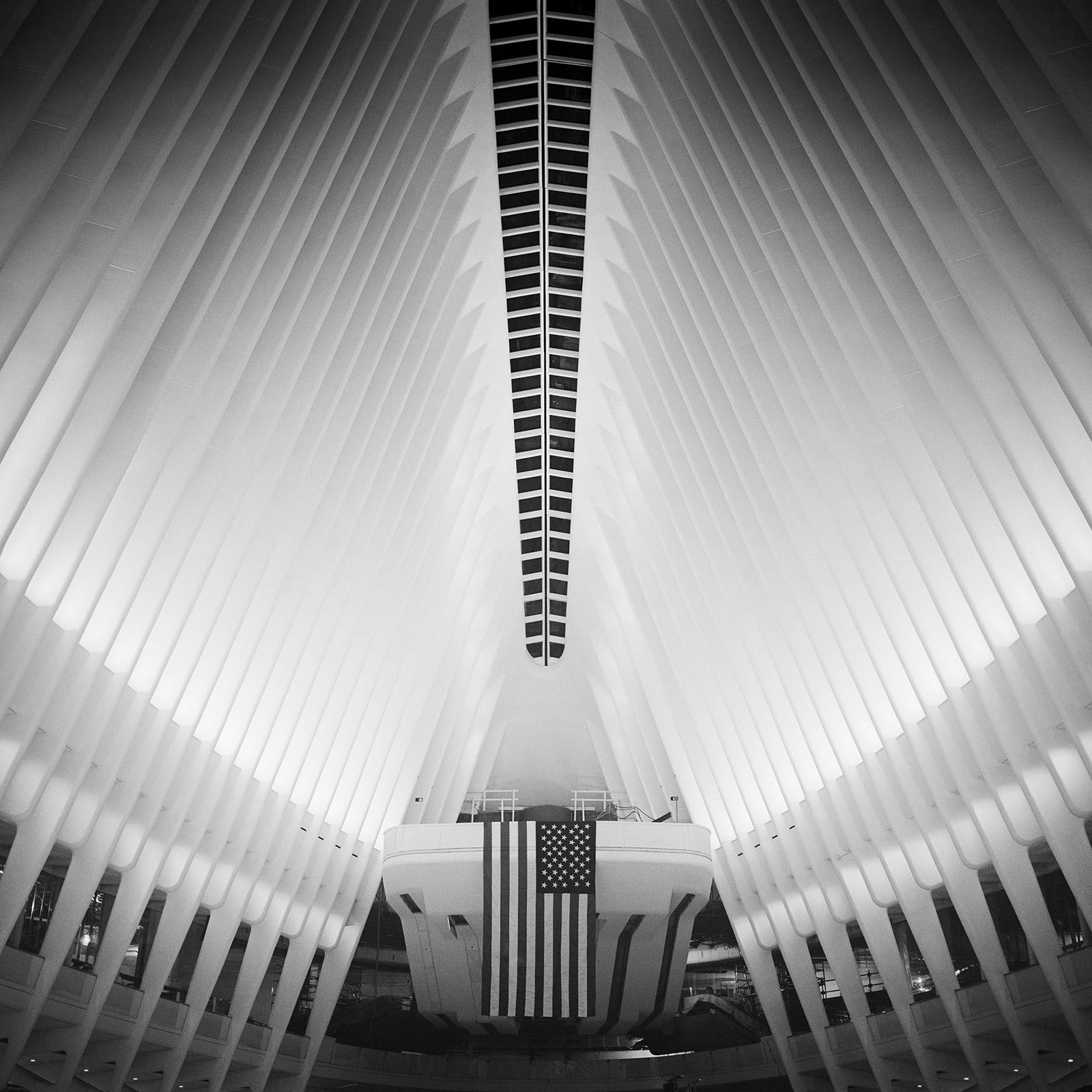 Gerald Berghammer Black and White Photograph - Inside the Oculus, World Trade Center, New York City, cityscape fine art photo