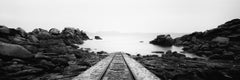 Into the Ocean railroad Atlantic bay France black white landscape photography
