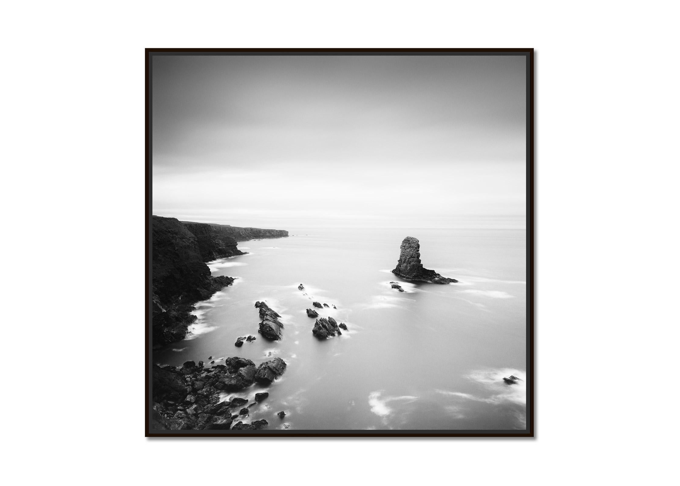 Irish Coast, Cliffs, Shoreline, Ireland, black and white waterscape photography - Photograph by Gerald Berghammer