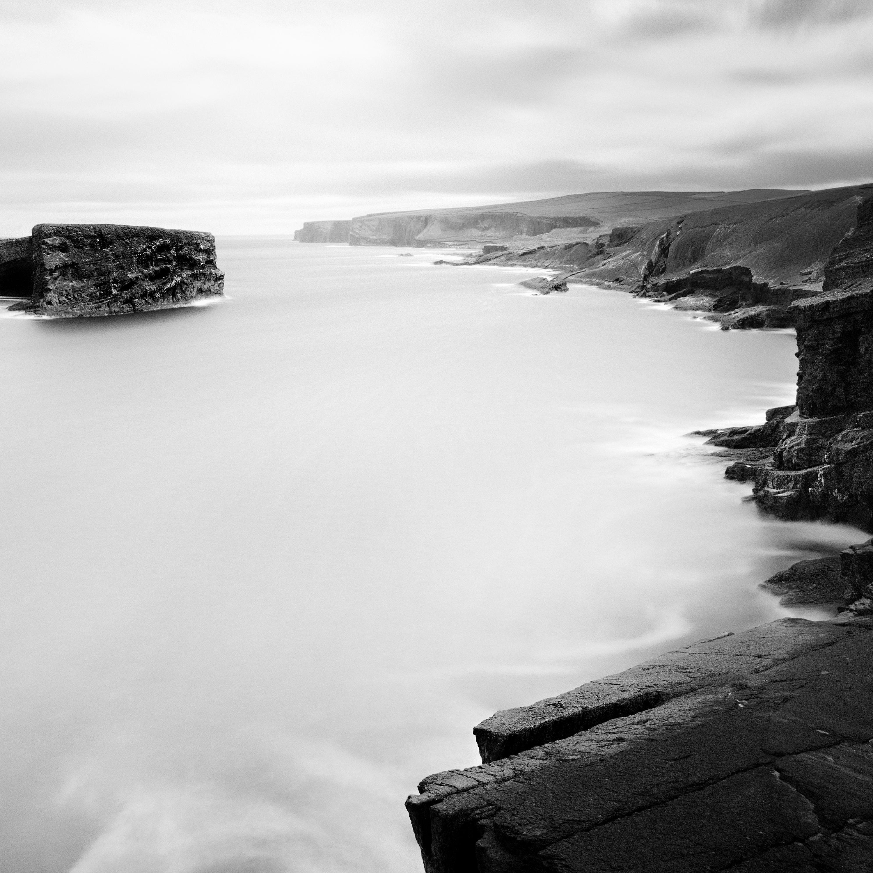 Irish Coast, Ireland, shoreline, fine art, black and white landscape photo print For Sale 1