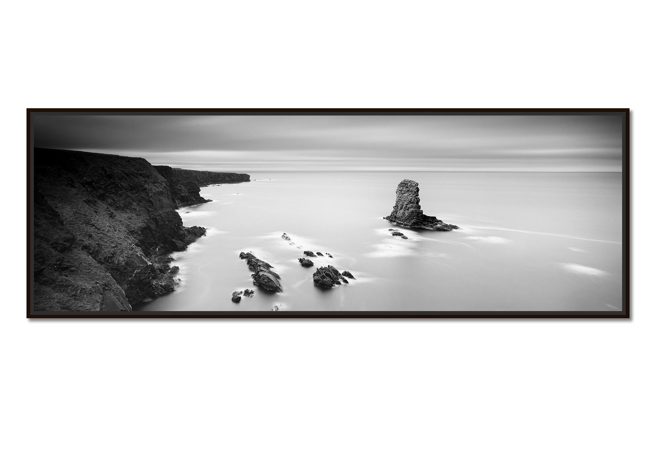 Irish Coast Panorama, Ireland, black and white fine art photography, landscape - Photograph by Gerald Berghammer