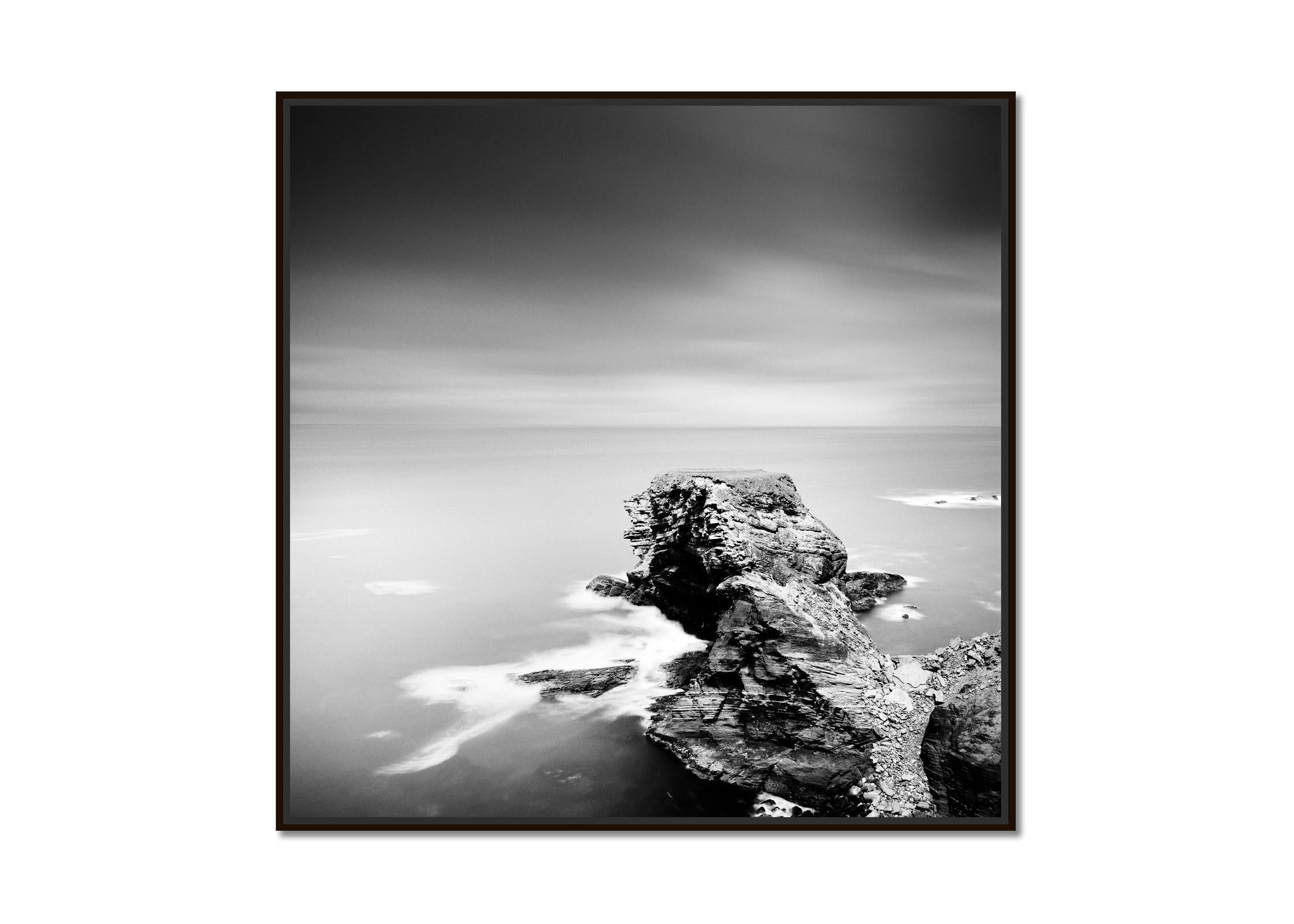Irish Coast, shoreline, storm, Ireland, black and white photography, waterscape - Photograph by Gerald Berghammer
