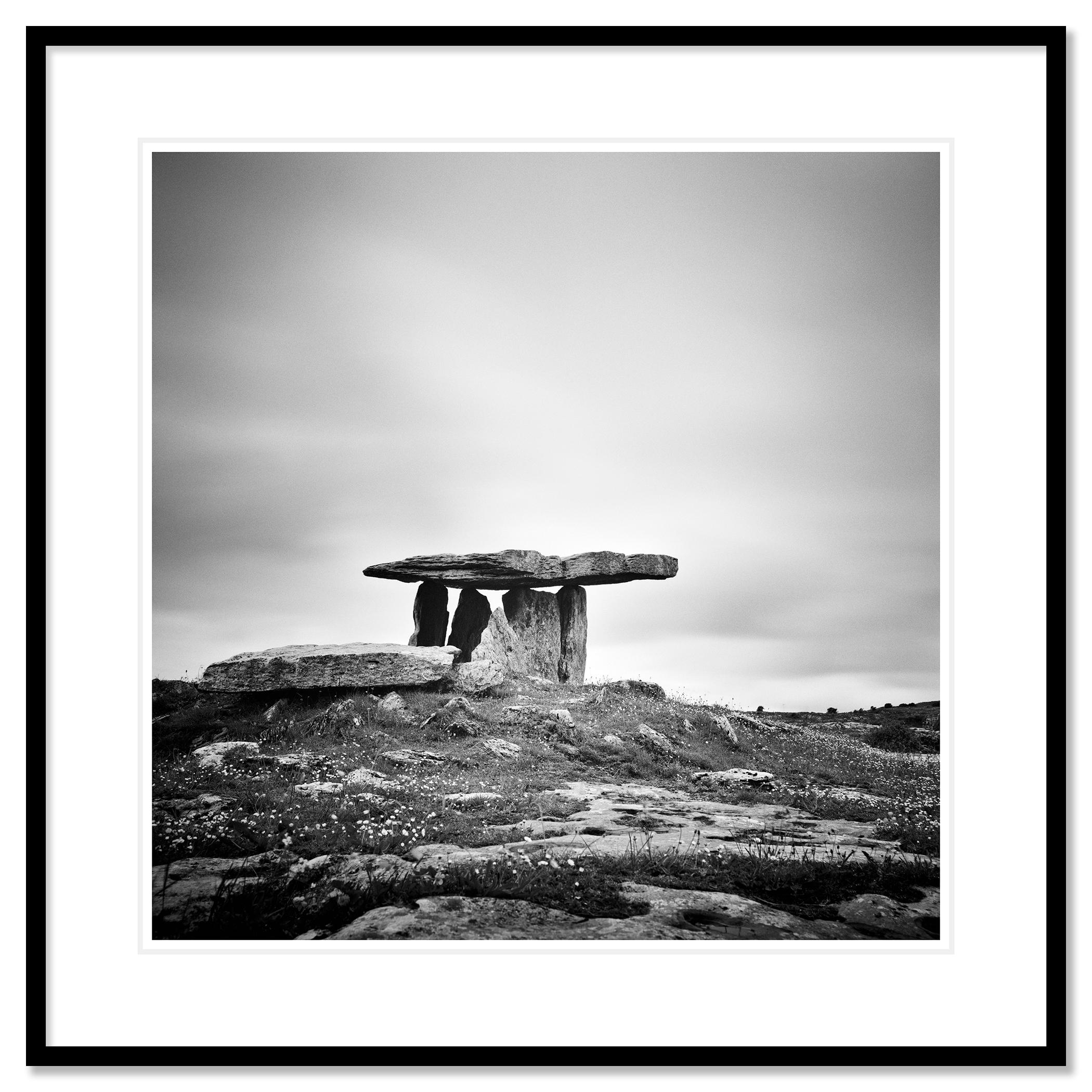 Irish megalithic Tomb, Ireland - no. 11552- Black and white fine art landscape photography. 
Archival pigment ink print as part of a limited edition of 9. All Gerald Berghammer prints are made to order in limited editions on Hahnemuehle Photo Rag