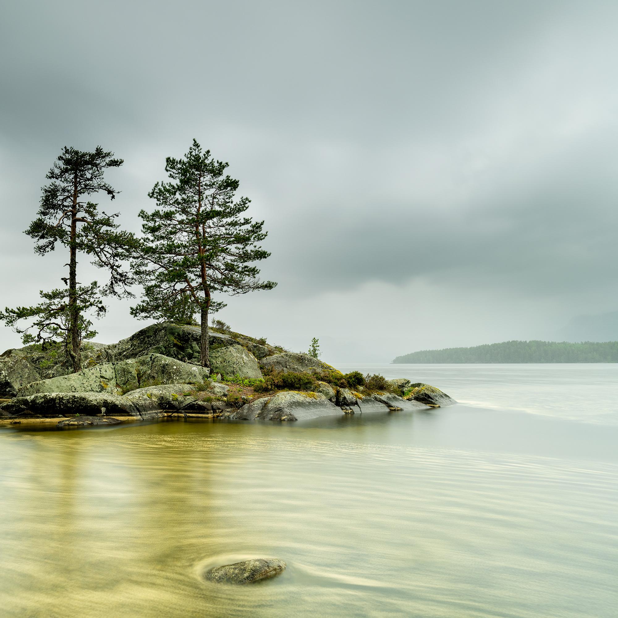 Island in jaune Water, grande photographie en couleur, paysage, édition limitée en vente 6