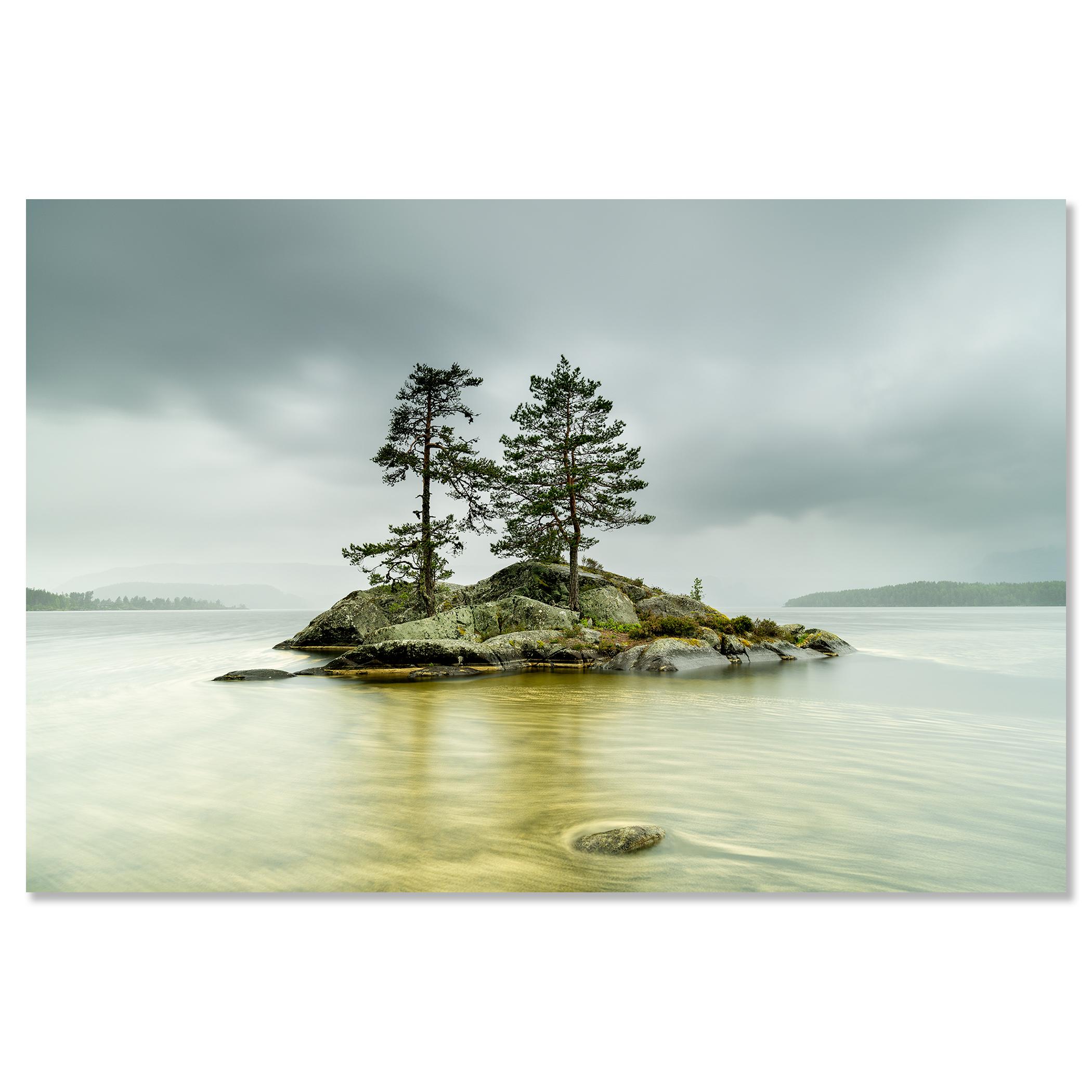 Island in jaune Water, grande photographie en couleur, paysage, �édition limitée en vente 3