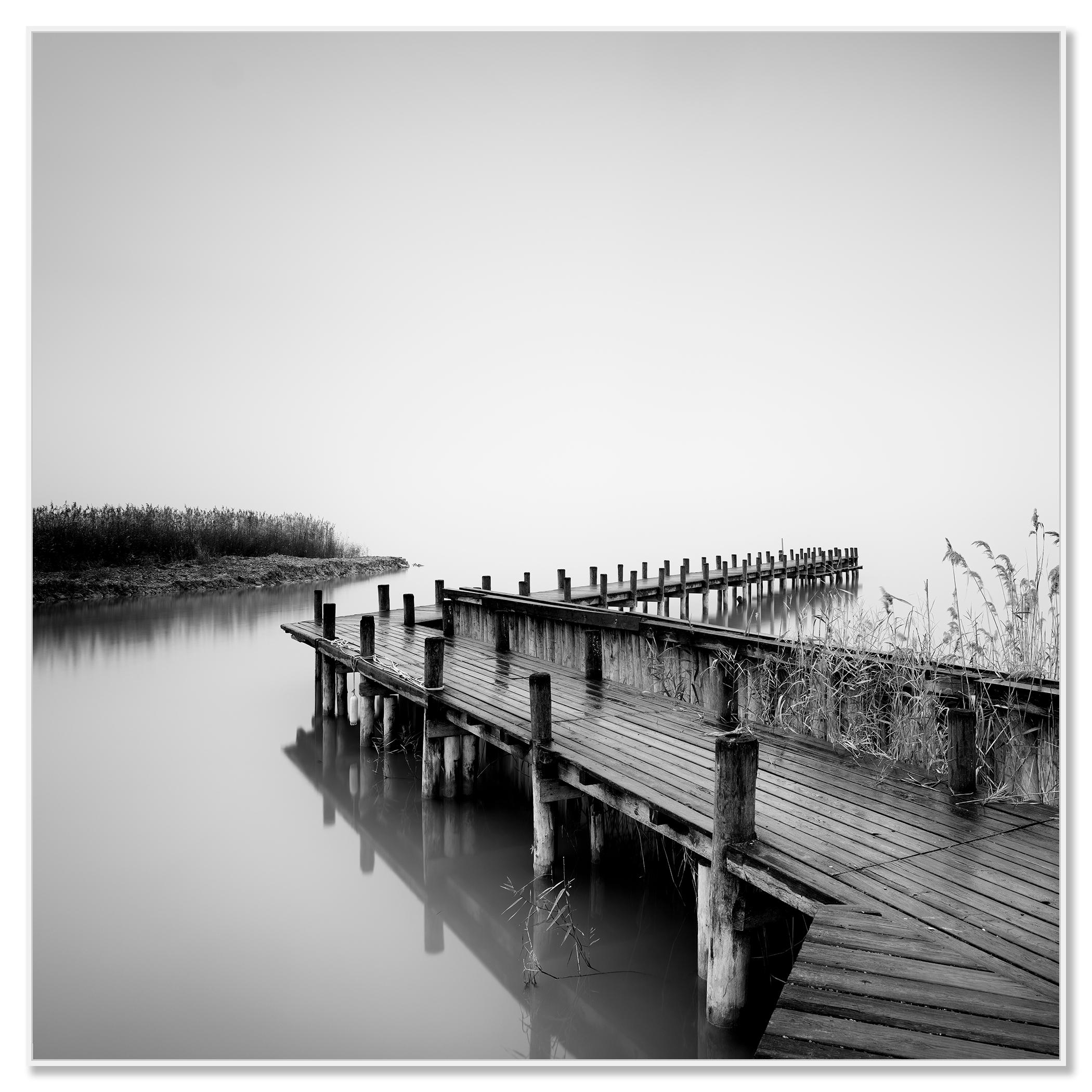 Jetty on calm Lake - Contemporary Photograph by Gerald Berghammer