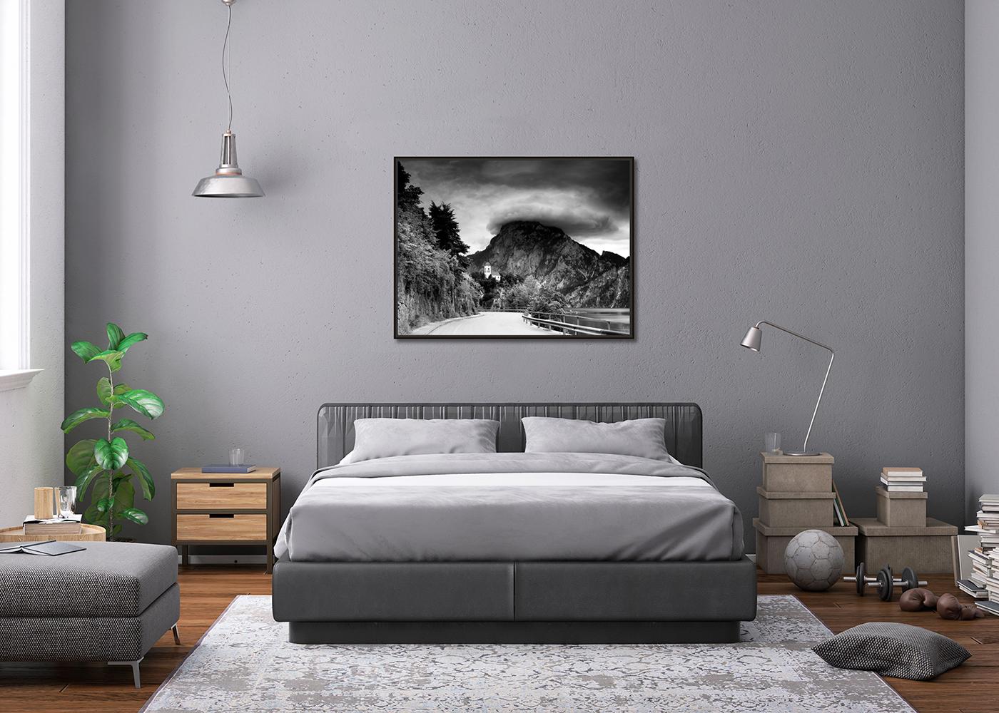 Johannesbergkapelle, chapelle de montagne, photographie noir et blanc, paysage - Contemporain Photograph par Gerald Berghammer