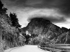 Johannesbergkapelle, chapelle de montagne, photographie noir et blanc, paysage