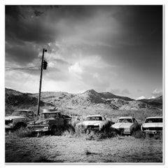 Junkyard, Wüste, Route 66, Arizona, USA, Schwarz-Weiß-Fotografie, Landschaft